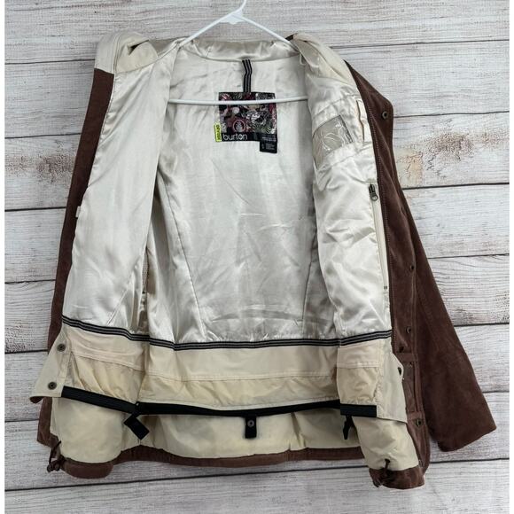 Burton Dryride Corduroy Double Breasted Snowboard Ski Jacket Womens Small Brown - Picture 3 of 15